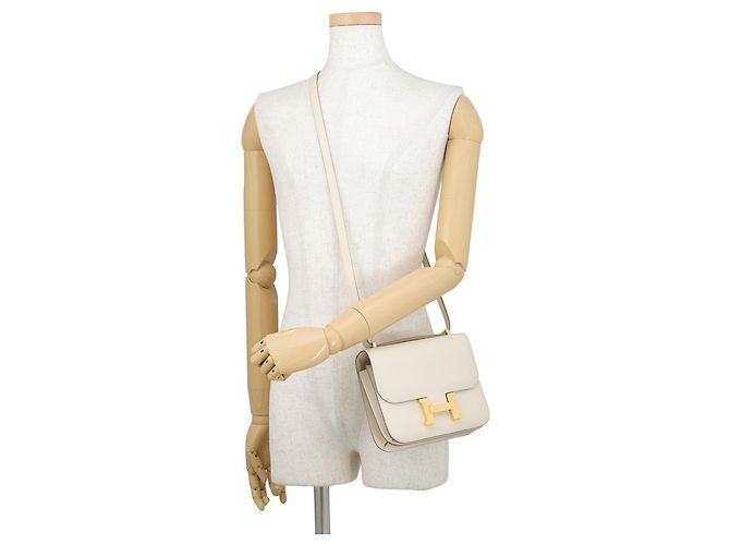 Hermès Hermes Mini Constance 3 Miroir Craie Schultertasche Weiß - Ansicht 5