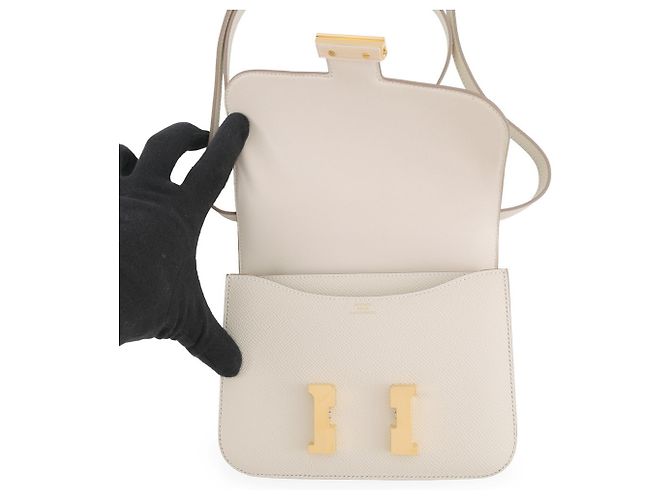Hermès Hermes Mini Constance 3 Miroir Craie Schultertasche Weiß - Ansicht 6