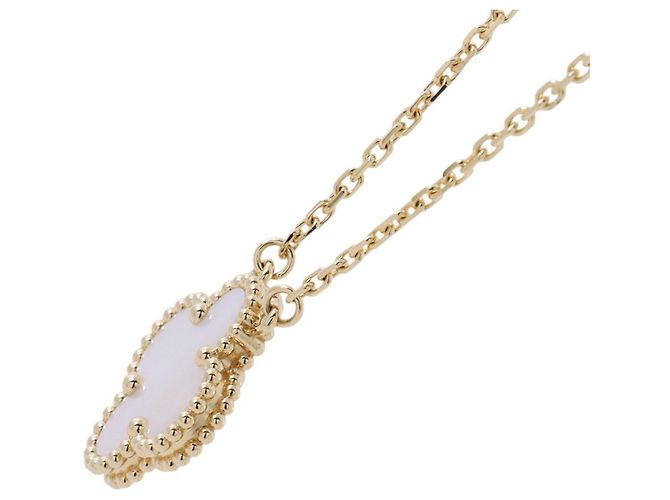 Collier Pendant Alhambra Van Cleef & Arpels Doré - vue 2
