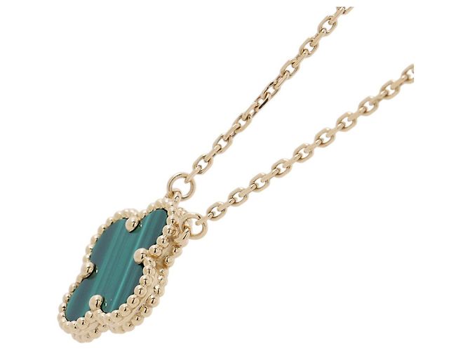 Van Cleef & Arpels Alhambra Halskette mit Malachit-Anhänger Golden - Ansicht 2