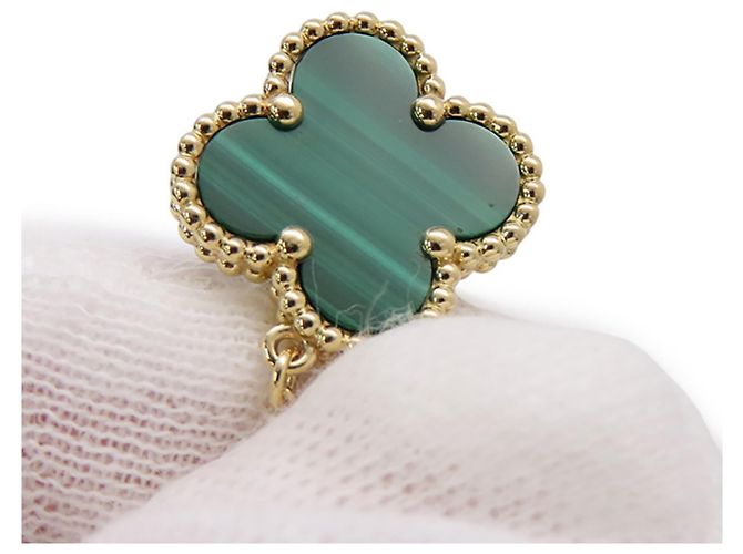Van Cleef & Arpels Alhambra Halskette mit Malachit-Anhänger Golden - Ansicht 7