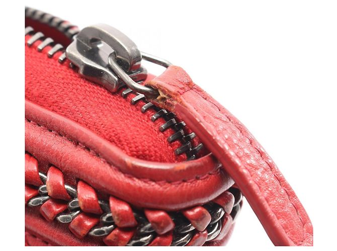Portafoglio lungo rotondo Chanel Boy con hardware argento antico Rosso - vista 12
