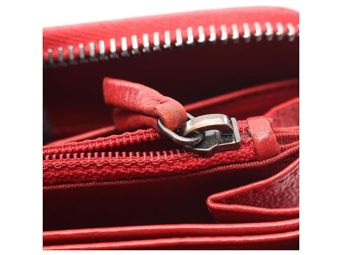 Portafoglio lungo rotondo Chanel Boy con hardware argento antico Rosso - vista 13