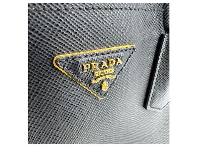 Prada Cuir Double Saffiano Leather Medium Schwarz - Ansicht 7