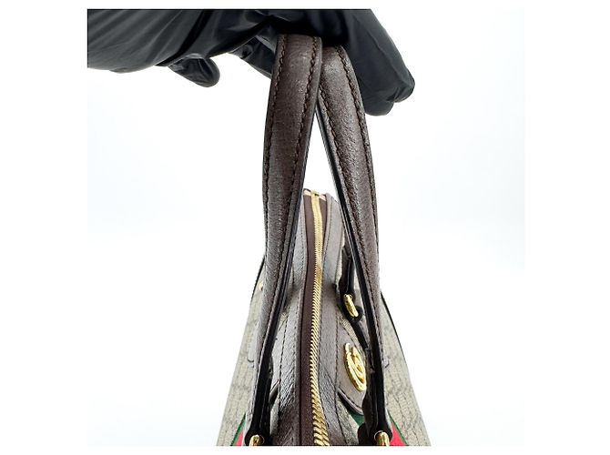 Gucci Ophidia Top Handle GG Coated Canvas Medium Braun - Ansicht 7