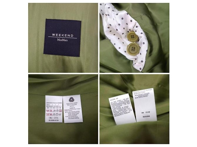 Abrigo Weekend Max Mara verde espiga cruzado - vista 14