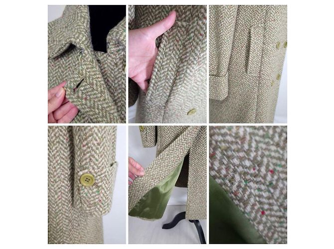 Abrigo Weekend Max Mara verde espiga cruzado - vista 15