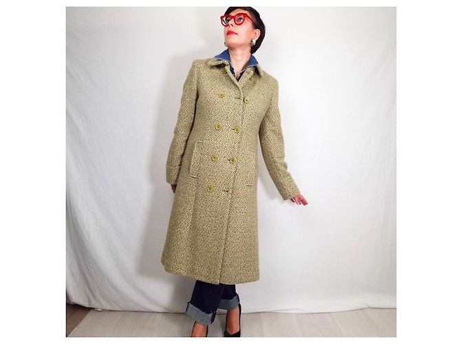 Abrigo Weekend Max Mara verde espiga cruzado - vista 7