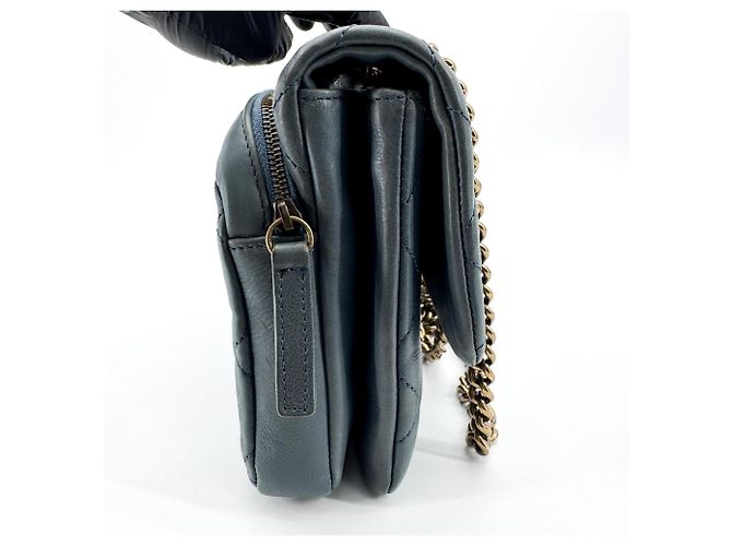 Chanel CC Crown Flap Quilted Leather Small Azul - vista 4