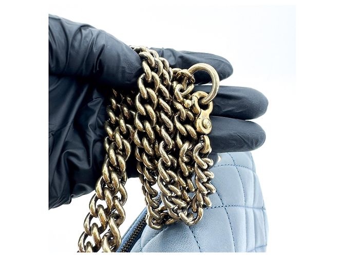 Chanel CC Crown Flap Quilted Leather Small Azul - vista 7