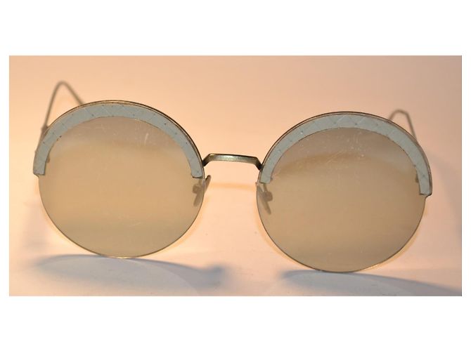 Gafas de sol redondas Bottega Veneta BV0208S Plata Beige - vista 2