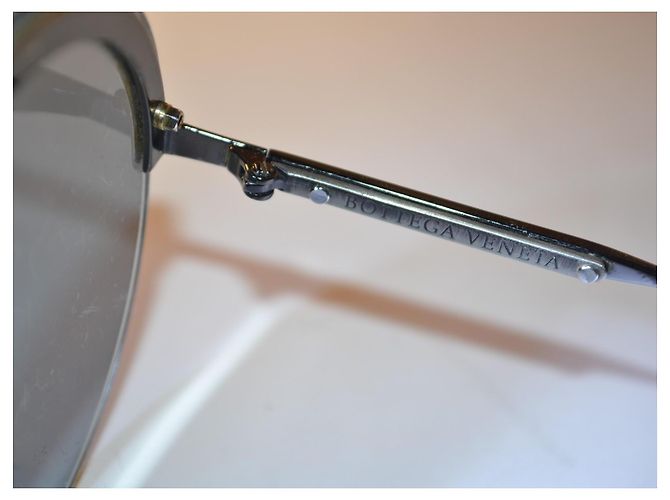 Gafas de sol redondas Bottega Veneta BV0208S Plata Beige - vista 6