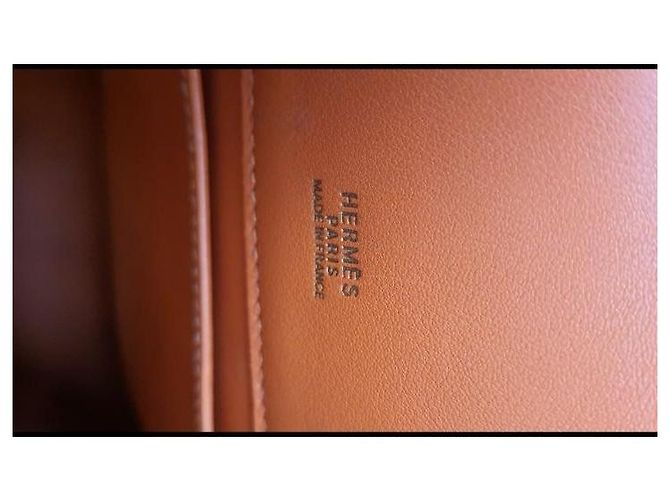 Hermès Sac à Dos mochila de cuero naranja - vista 5
