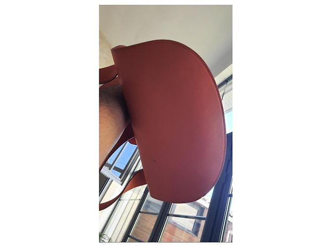 Hermès Sac à Dos mochila de cuero naranja - vista 6