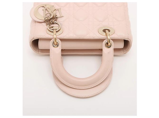Christian Dior Lady Dior Iridescent Cannage Quilt Lambskin Medium Rosa - vista 5