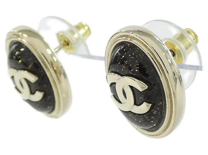 Chanel ABG125 Ohrstecker Schwarz Golden - Ansicht 2