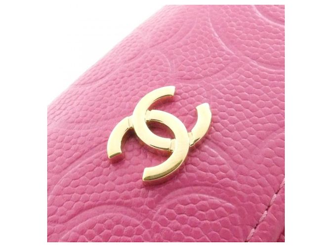 Cartera tri-fold Chanel AP0116 de piel de becerro granulada rosa - vista 5