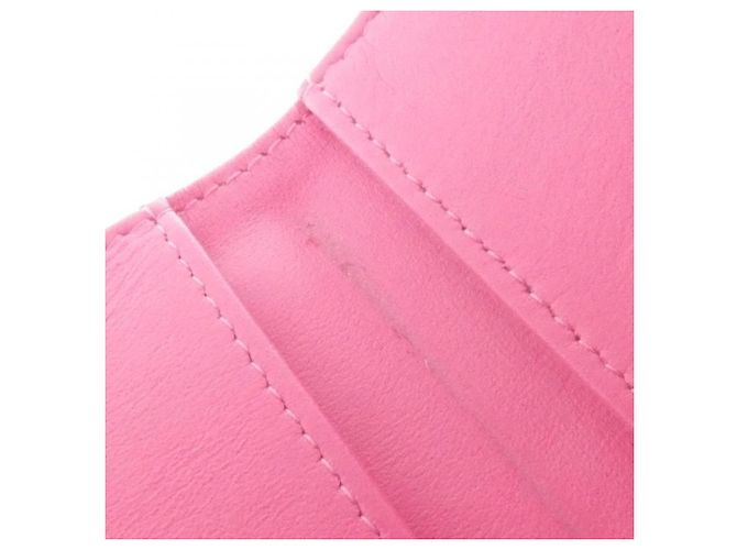 Cartera tri-fold Chanel AP0116 de piel de becerro granulada rosa - vista 7
