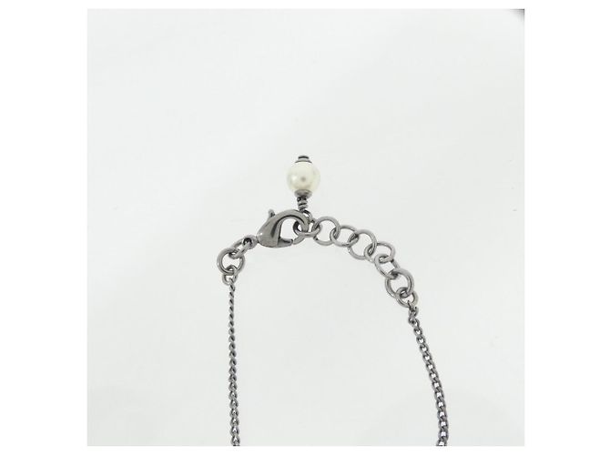 Chanel Armband mit silbernen Anhängern Weiß - Ansicht 3