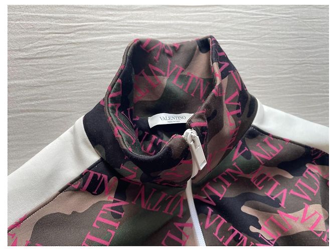 Valentino VLTN Camouflage Trainingsjacke Braun Pink Weiß Grün - Ansicht 2