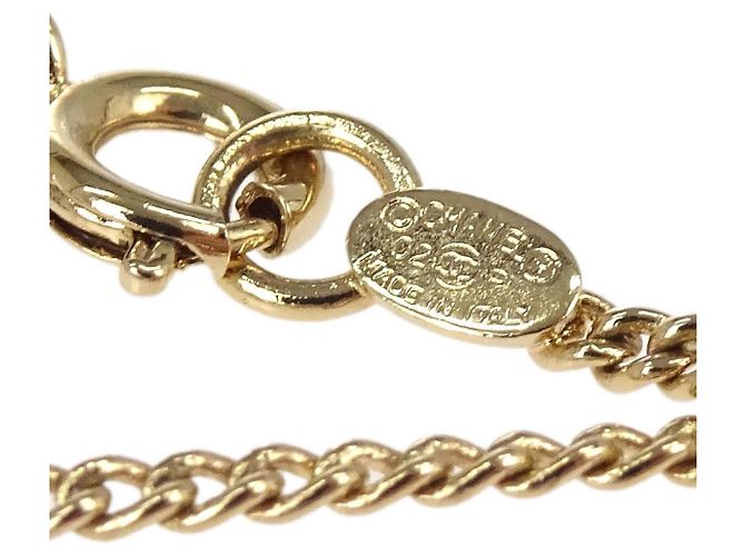 Pendente quadrato Chanel CC in metallo con cristalli D'oro - vista 6