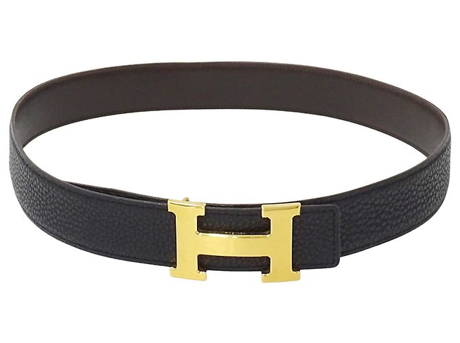 Hermès Cintura in pelle reversibile da uomo Hermes HERMES Nero Marrone scuro - vista 11