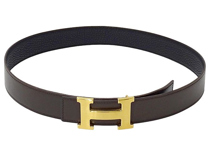 Hermès Cintura in pelle reversibile da uomo Hermes HERMES Nero Marrone scuro - vista 2