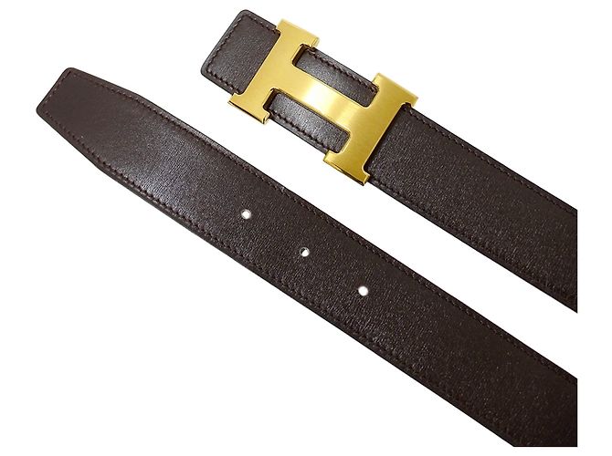Hermès Cintura in pelle reversibile da uomo Hermes HERMES Nero Marrone scuro - vista 4