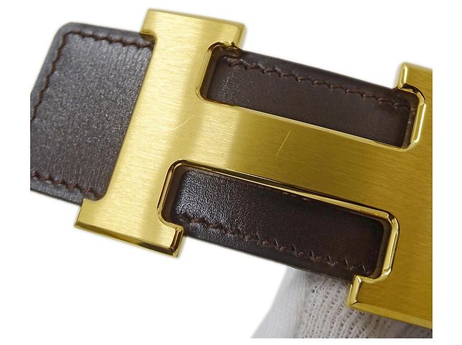 Hermès Cintura in pelle reversibile da uomo Hermes HERMES Nero Marrone scuro - vista 9