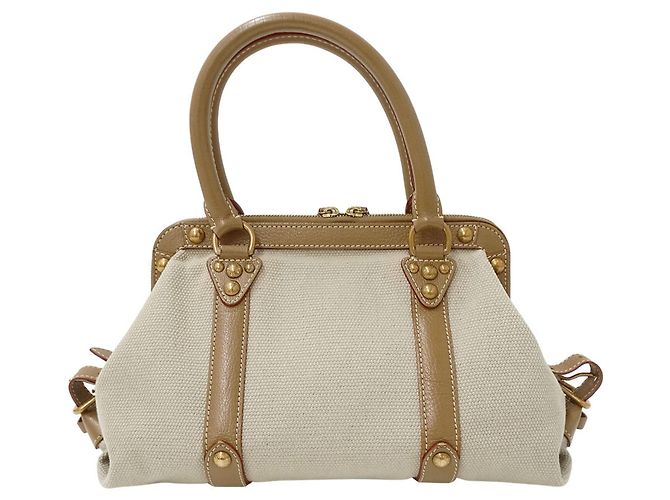 Sac à main Louis Vuitton Canvas Beige Jaune - vue 2