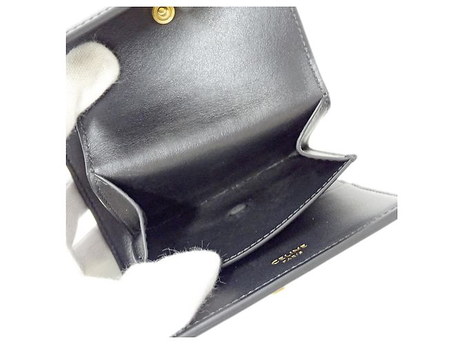 Céline Cartera tri-fold para mujer Celine Negro - vista 6