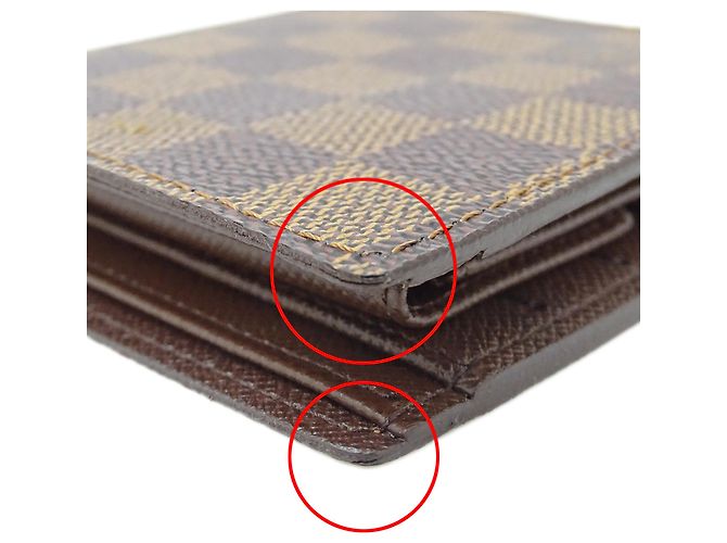 Portafoglio bi-fold da uomo Louis Vuitton Damier Marrone Damier ebene - vista 10