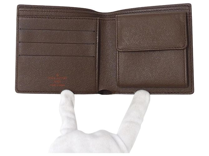 Portafoglio bi-fold da uomo Louis Vuitton Damier Marrone Damier ebene - vista 4