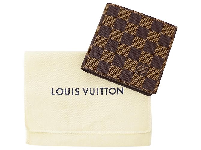 Portafoglio bi-fold da uomo Louis Vuitton Damier Marrone Damier ebene - vista 6