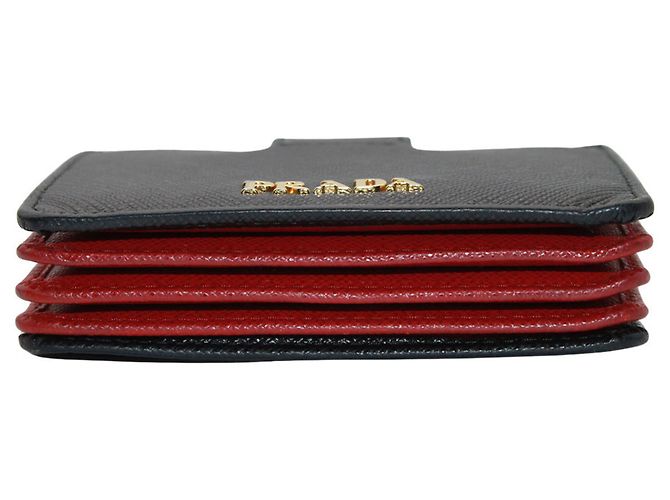 Tarjetero Prada de piel Saffiano Negro Roja - vista 3