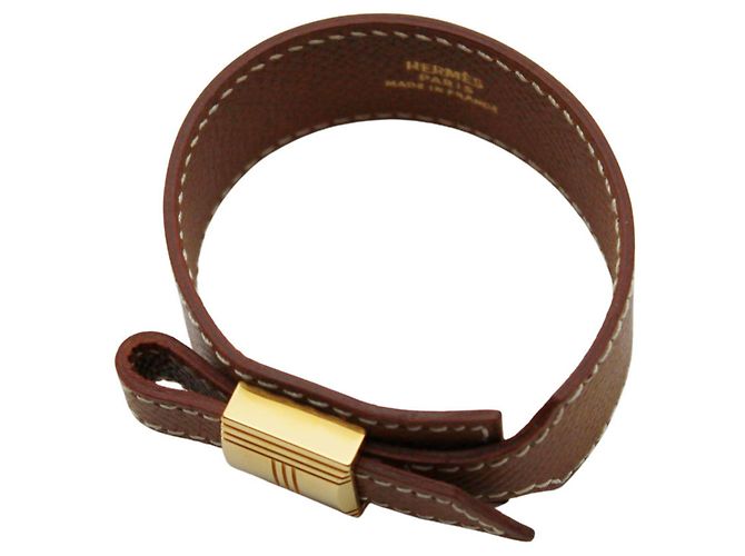 Hermès Hermes HERMES Bracciale Artemis - Pelle Gold Brown Marrone - vista 4