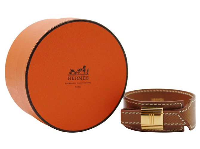 Hermès Hermes HERMES Bracciale Artemis - Pelle Gold Brown Marrone - vista 6