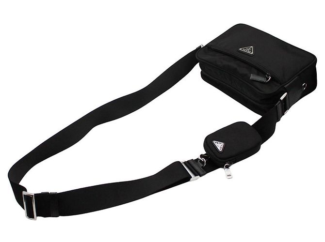 Sac à main en nylon noir pour homme Prada - vue 9
