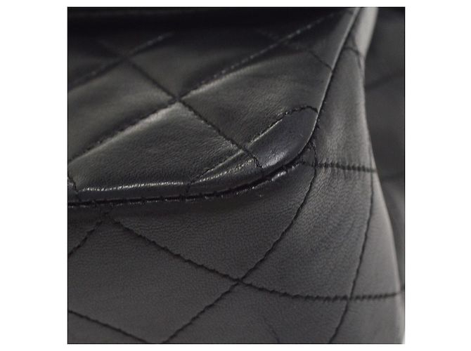 Chanel Vintage Classic Single Flap Quilted Lambskin Medium Nero - vista 6