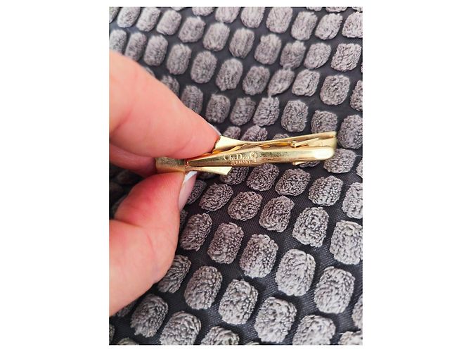 Fermi cravatta Christian Dior CD Dorato D'oro - vista 3