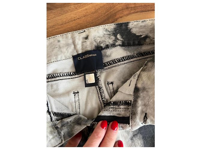 Autre Marque Jeans Class Roberto Cavalli Tie-Dye Nero Bianco Grigio - vista 4