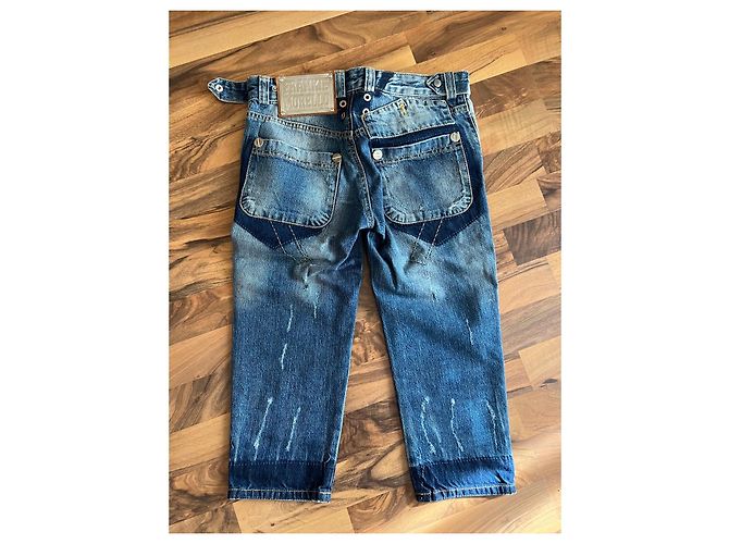 Frankie Morello Distressed Blue Denim Jeans - view 2