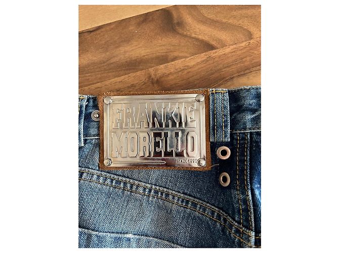 Frankie Morello Distressed Blue Denim Jeans - view 5