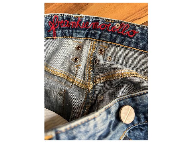 Frankie Morello Distressed Blue Denim Jeans - view 7