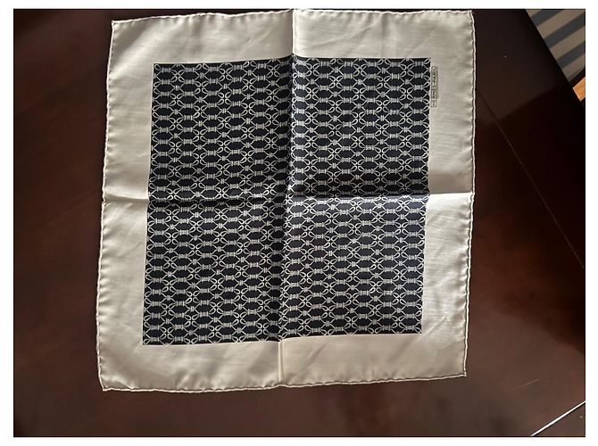 Hermès Silk Scarf Black Beige - view 3