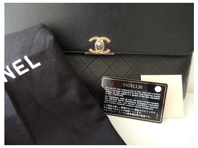 Chanel Clutch XL Couro Matelassê Preto - vista 8