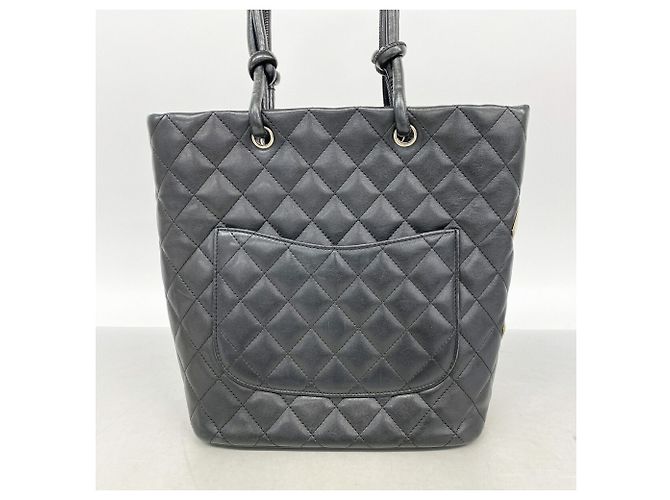 Bolso Tote Chanel Cambon de Piel de Cordero Negro - vista 13