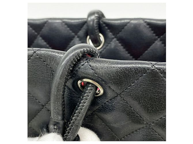 Bolso Tote Chanel Cambon de Piel de Cordero Negro - vista 7
