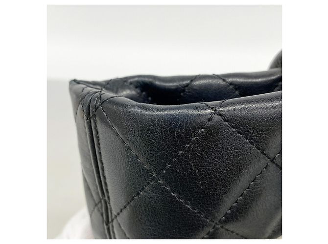 Bolso Tote Chanel Cambon de Piel de Cordero Negro - vista 8