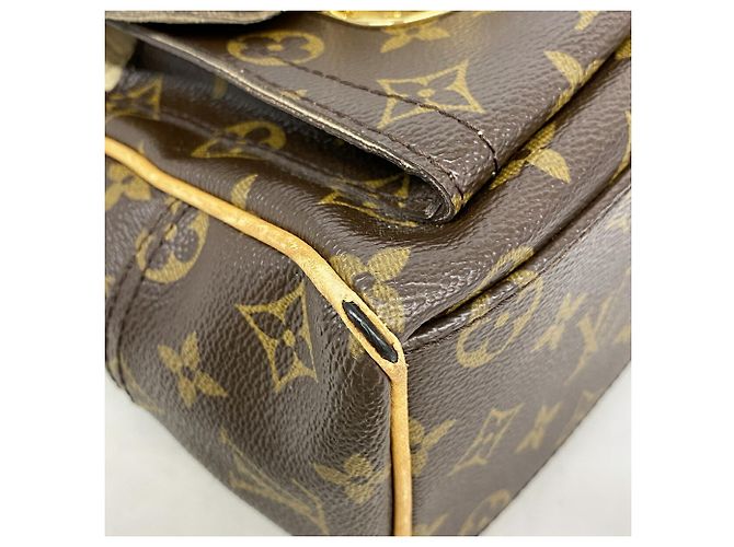 Borsa Louis Vuitton Monogram Manhattan PM Marrone - vista 7